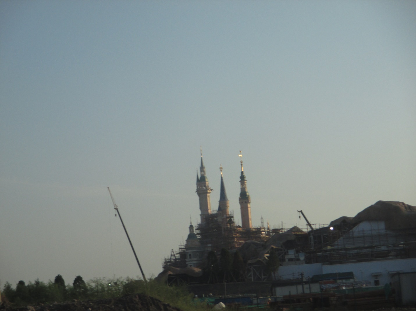 The big Disneyland castle being built in Shanghai, China.